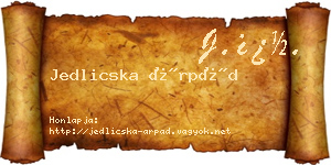 Jedlicska Árpád névjegykártya